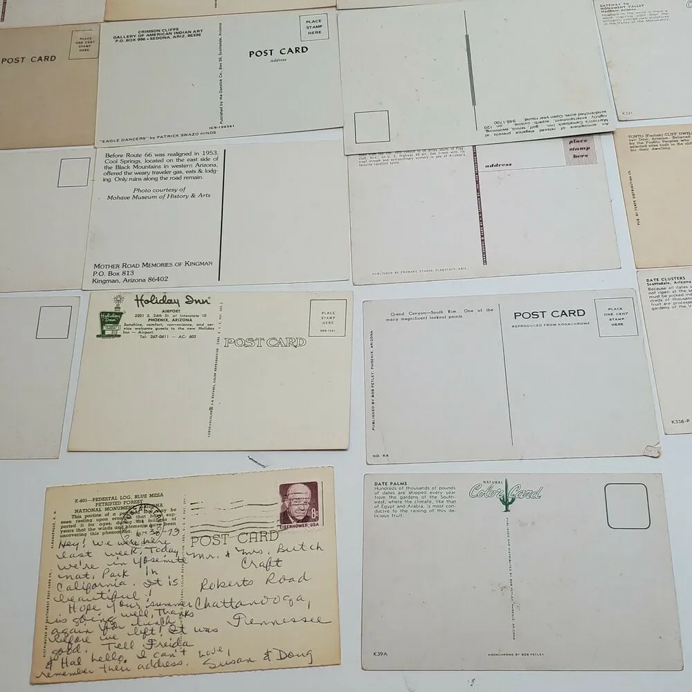 18 Arizona Post Card Lot Cool Springs Cabins Tasty Foods Safford Motel Scenic